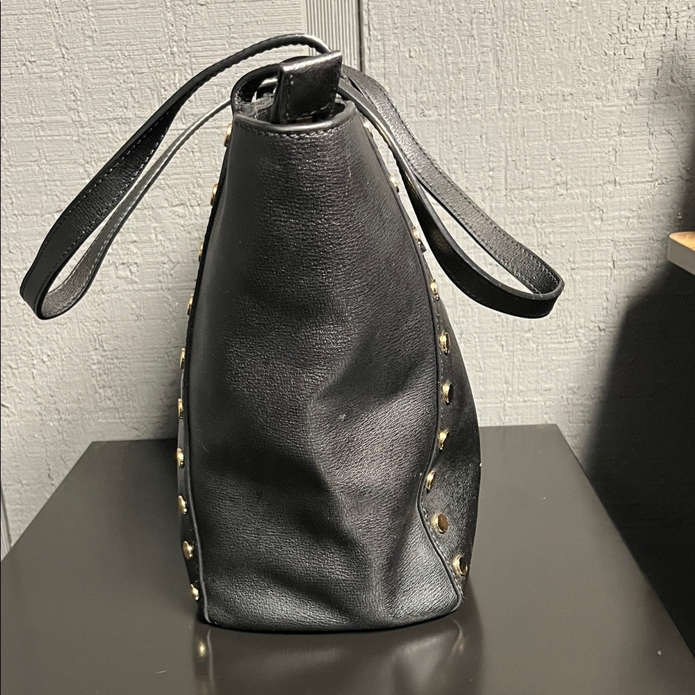 Michael Kors Black Tote with Gold Accents - Picture 3 of 8